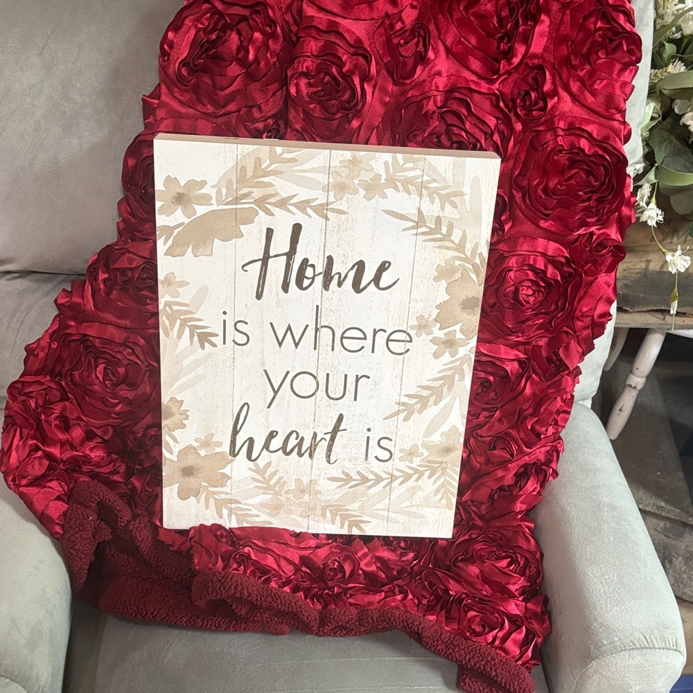 Home Is Where Your Heart Is Wall Art - Cream and Beige - Picture 1 of 3